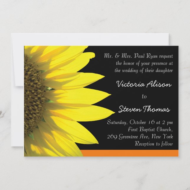 Sunflower Wedding Invitation (Front)