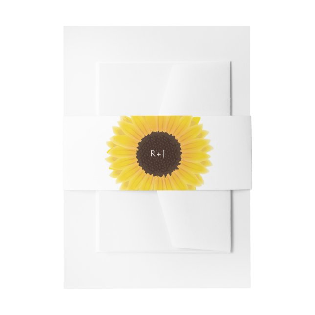 Sunflower Wedding Invitation Belly Band (Front Example)