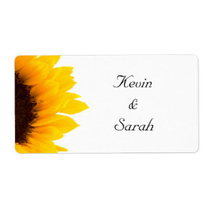 Sunflower Wedding Labels
