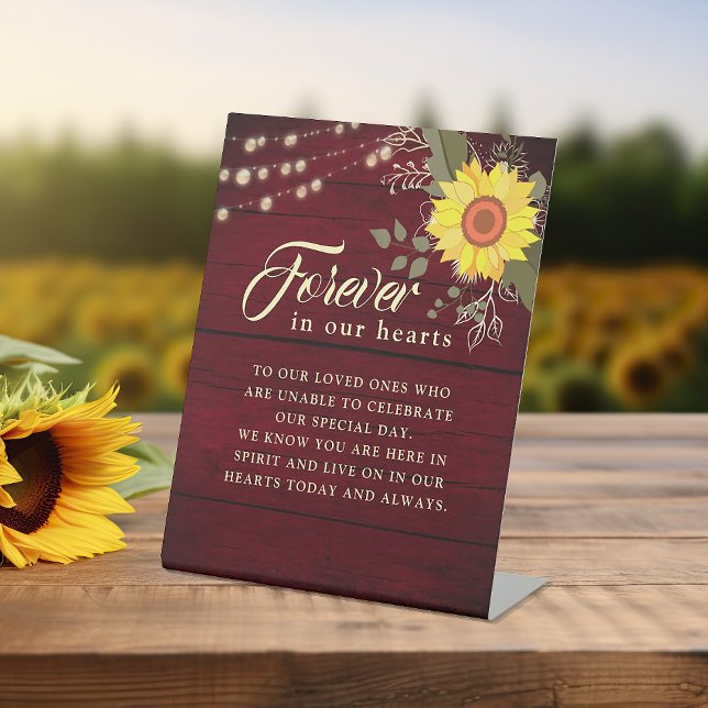 Sunflower Wedding Memorial Table Pedestal Sign (Creator Uploaded)