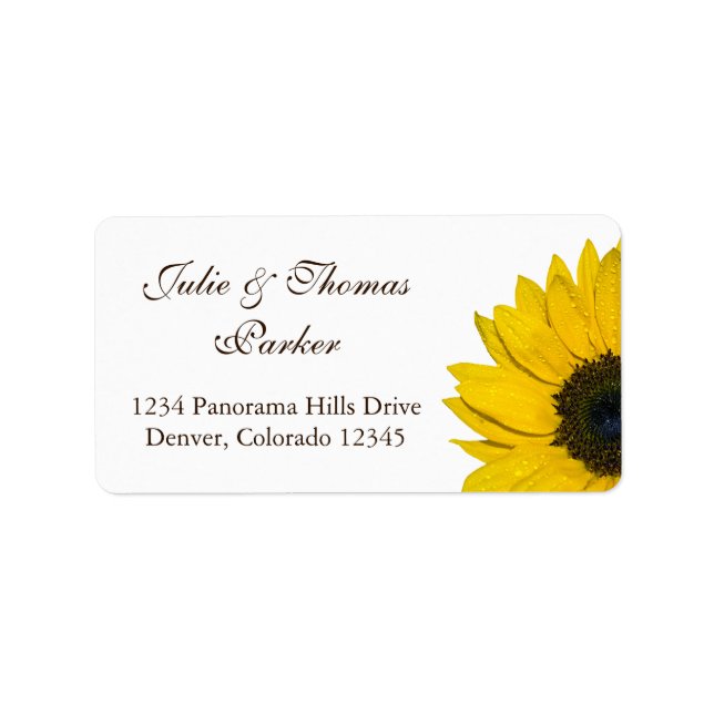 Sunflower Wedding or General Address Labels (Front)