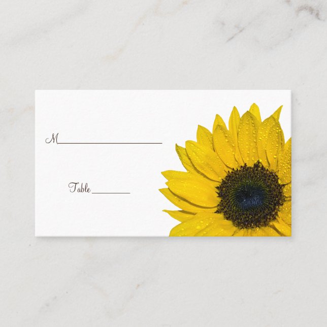 Sunflower Wedding or Special Occasion Place Cards (Front)