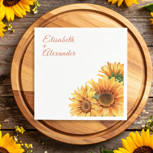 Sunflower Wedding Paper Napkin
