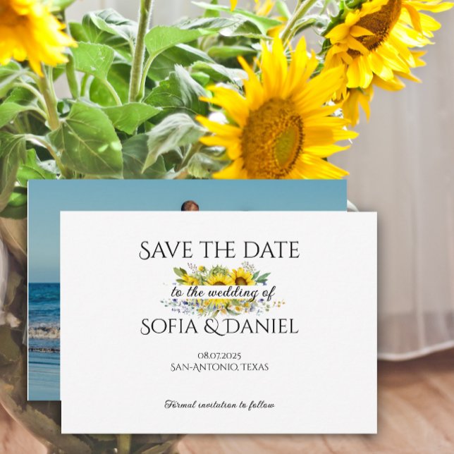 Sunflower wedding photo Save The Date Card (Creator Uploaded)