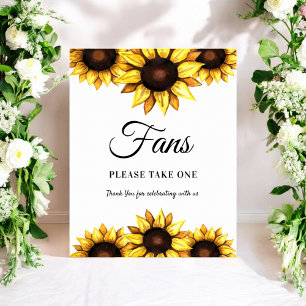Sunflower Wedding Programs Fans Sign Poster