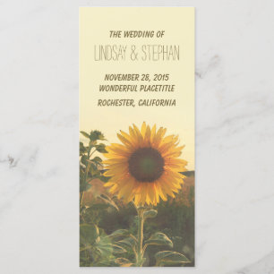sunflower wedding programs programme