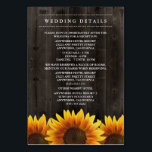Sunflower Wedding Reception   Accommodation Cards<br><div class="desc">Sunflower Wedding Reception   Accommodation Cards - include these detail cards to inform your guests of your reception location,  the reception timeline and hotel information to make planning easier.</div>