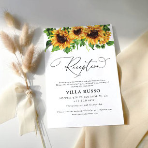 Sunflower Wedding Reception Enclosure Cards