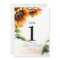 Sunflower Wedding Reception Table Number One