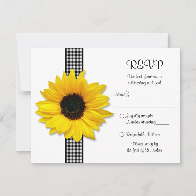 Sunflower Wedding Response Card (Front)