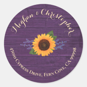 Sunflower Wedding Return Address Envelope Seal