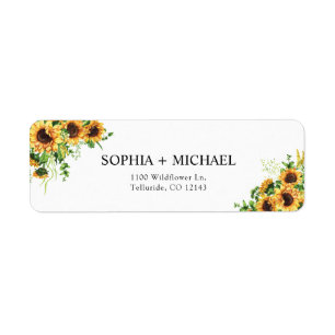 Sunflower Wedding Return Address Label