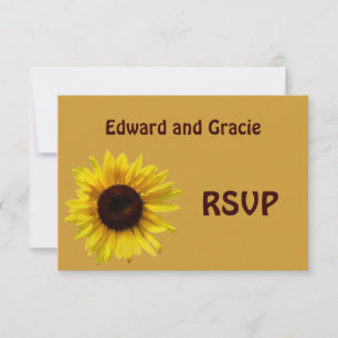 Sunflower Wedding RSVP Card
