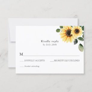 Sunflower Wedding RSVP enclosure card