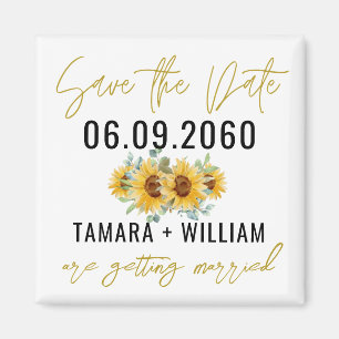Sunflower Wedding Save The Date No Photo     Magnet