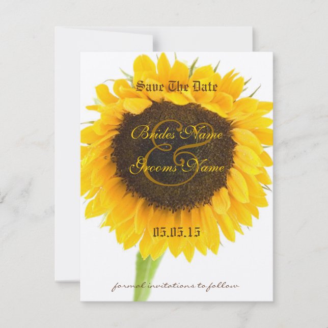 Sunflower Wedding Save the Dates Save The Date (Front)