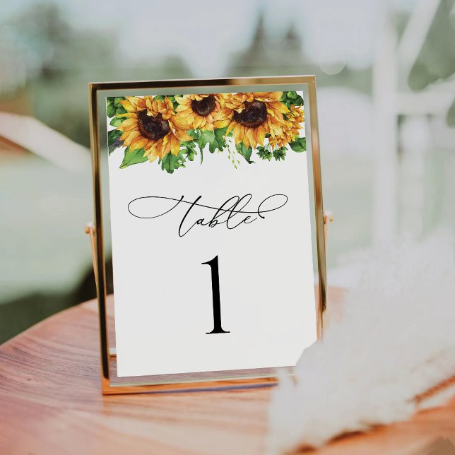 Sunflower Wedding Table Numbers (Creator Uploaded)