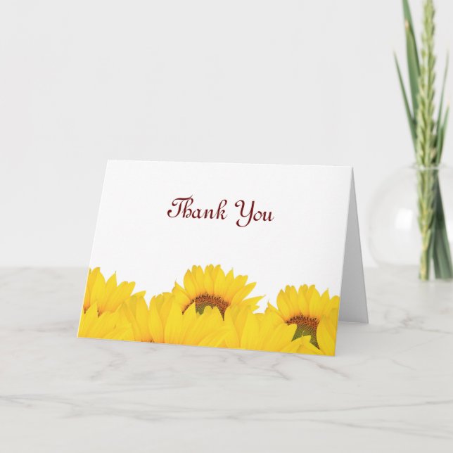 Sunflower Wedding Thank You Card (Front)