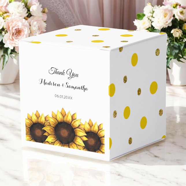 Sunflower Wedding Thank You Favour Box (Creator Uploaded)