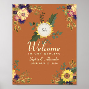Sunflower Wedding Welcome Poster