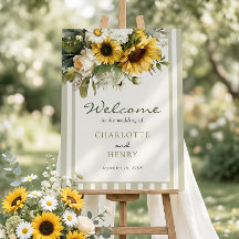 Sunflower Wedding Welcome Sign