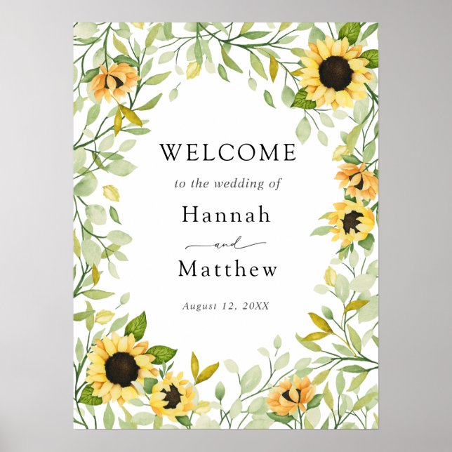 Sunflower Wedding Welcome Sign (Front)