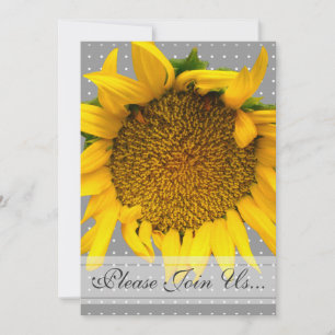 Sunflower Wedding with dots Invitation