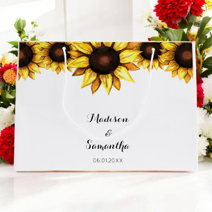 Sunflower Wedding Yellow White   Large Gift Bag