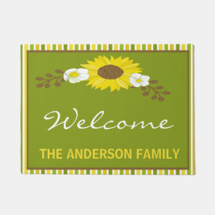 Sunflower Welcome Personalised Door Mat