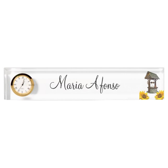 Sunflower Well Desk Nameplate (Front)