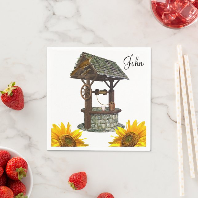 Sunflower Well Paper Napkins (Insitu)