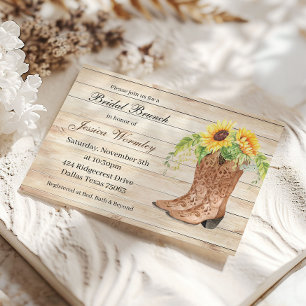 Sunflower Western Bridal Shower Invitation