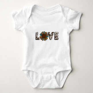 Sunflower Western Love Boho Summer Animal Print Baby Bodysuit