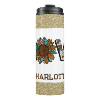 Sunflower Western Love Boho Summer Thermal Tumbler