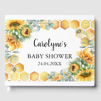 Sunflower What Will Baby Bee Baby Shower Guest Book