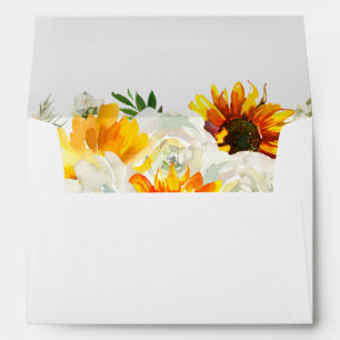 Sunflower & White Rose Envelope