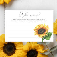 Sunflower Who am I bridal shower game