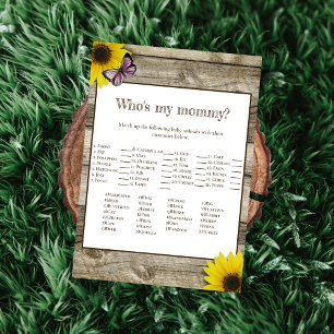 Sunflower Who's My Mummy Baby Shower Pink Invitation