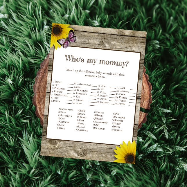 Sunflower Who's My Mummy Baby Shower | Pink Invitation (Creator Uploaded)