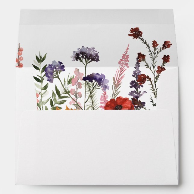 Sunflower & Wildflowers Floral 2 Envelope (Back (Bottom))