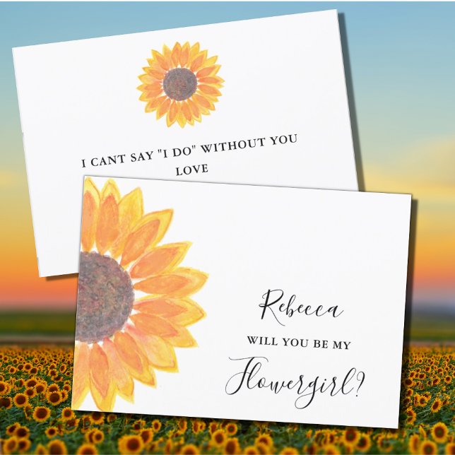 Sunflower Will You Be My Flowergirl Invitation (Creator Uploaded)
