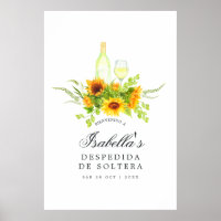 Sunflower Wine Tasting Bridal Shower Welcome