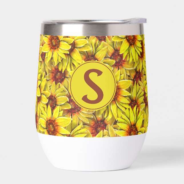 Sunflower Wine Tumbler (Left)