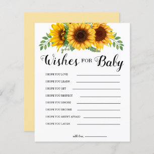 Sunflower Wishes for Baby Shower Game