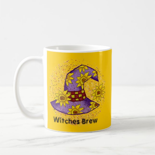 Sunflower Witch Witches Brew custom mugs (Left)