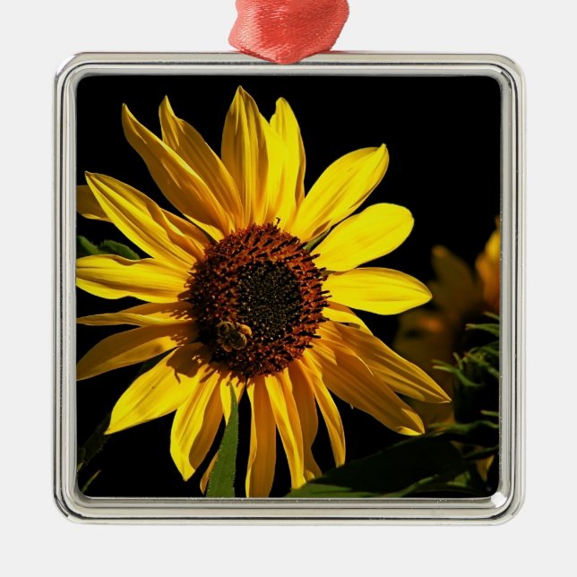 Sunflower with a Bee Metal Tree Decoration (Front)