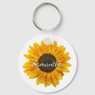 Sunflower with a Name Key Ring