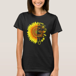 Sunflower With A Nurse Nursing Tools Dna Proud Er T-Shirt