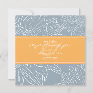 Sunflower with Band Save the Date: Yellow Orange Date