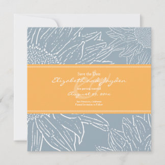 Sunflower with Band Save the Date: Yellow Orange Date